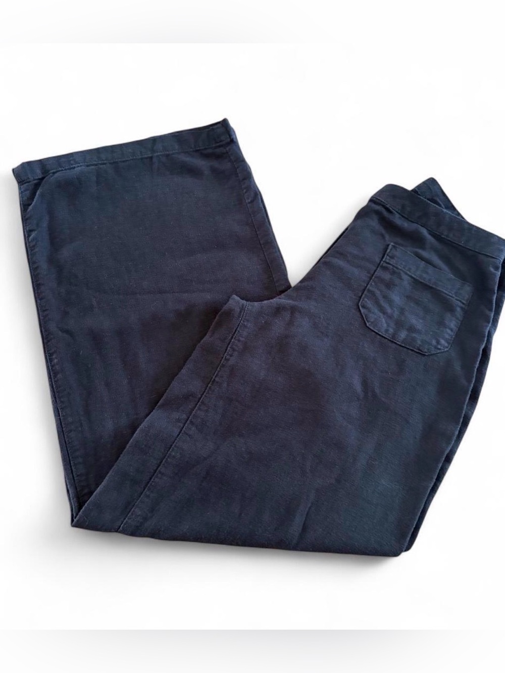 Wide leg linen blend pants by H&M black womens size medium/6 29” inseam